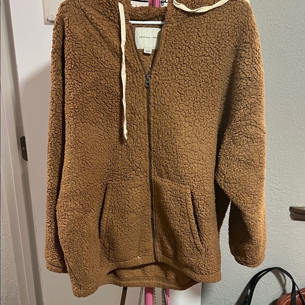 American Eagle Outfitters Tan Sherpa Jacket